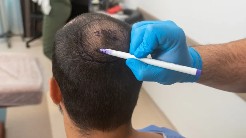Spenderbereich für Haartransplantation am Hinterkopf in der Türkei