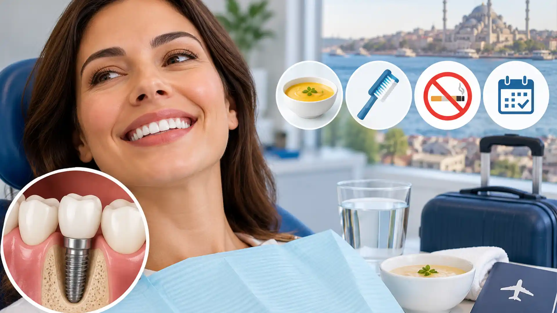 Soins après implant dentaire et récupération en Turquie