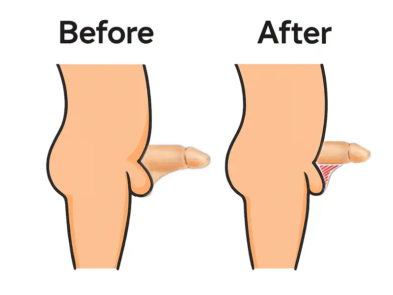 قبل وبعد تصغير كيس الصفن