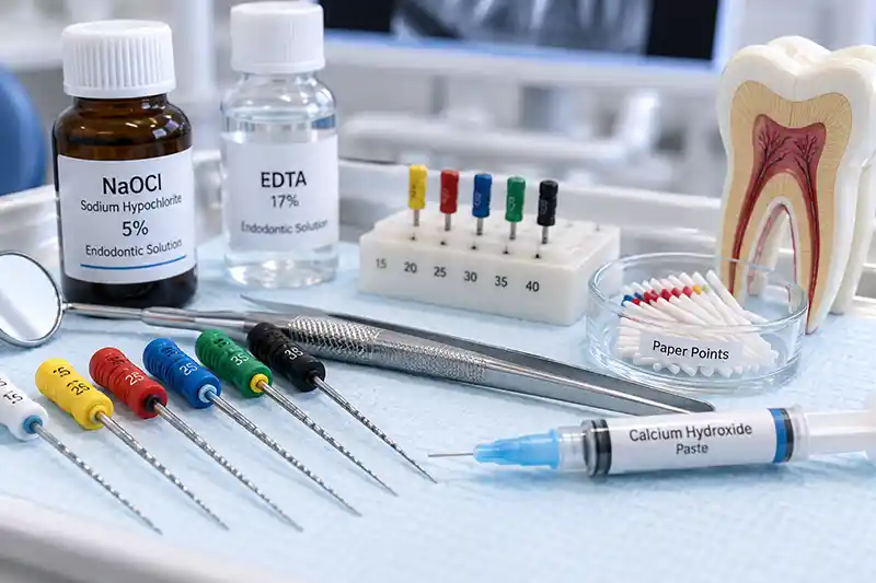 Kanal tedavisinde kullanılan endodontik aletler ve malzemeler