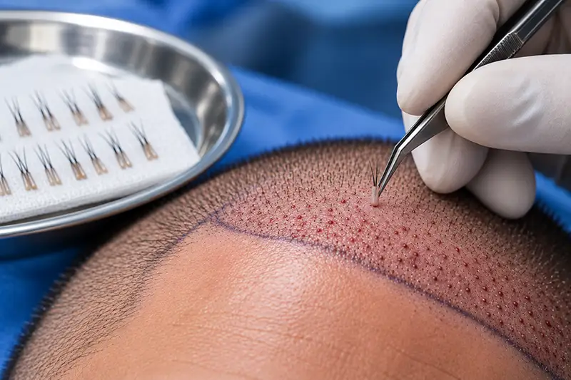 Inserimento degli innesti nel trapianto di capelli Sapphire