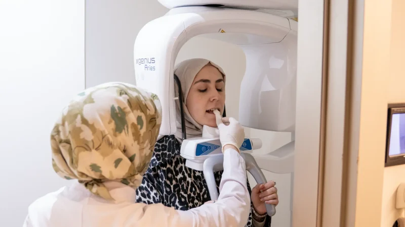 Professional teeth cleaning and tartar removal from tooth surfaces